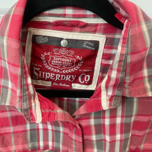 SuperDry Co. Women Plaid top Size Medium - Picture 5 of 5
